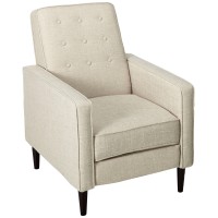 Christopher Knight Home Macedonia Mid Century Modern Tufted Back Fabric Recliner (Cream)