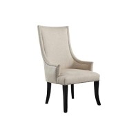 Best Master Melville Fabric Upholstered Accent Chair in NaturalSilver Nail Head