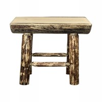 Glacier Country Collection Counter Height Half Log Barstool W/ Exterior Stain Finish