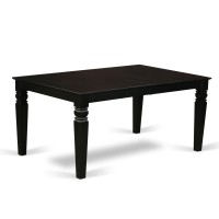 East West Furniture Lgdu5-Blk-W 5 Piece Set Includes A Rectangle Dining Table With Butterfly Leaf And 4 Kitchen Chairs, 42X84 Inch