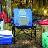 Strongback Elite 2.0 Adult Camping Chair With Lumbar Support And Carry Bag, Navy/Grey