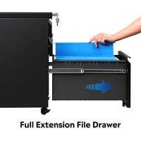 Devaise 3 Drawer Mobile File Cabinet With Lock, Under Desk Metal Filing Cabinet For Legal/Letter/A4 File, Fully Assembled Except Wheels, Black