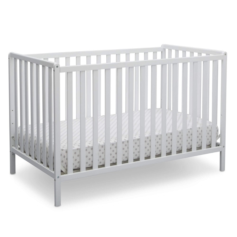 Delta Children Heartland 4-In-1 Convertible Crib - Greenguard Gold Certified, Bianca White