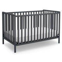 Delta Children Heartland 4-In-1 Convertible Crib - Greenguard Gold Certified, Charcoal Grey