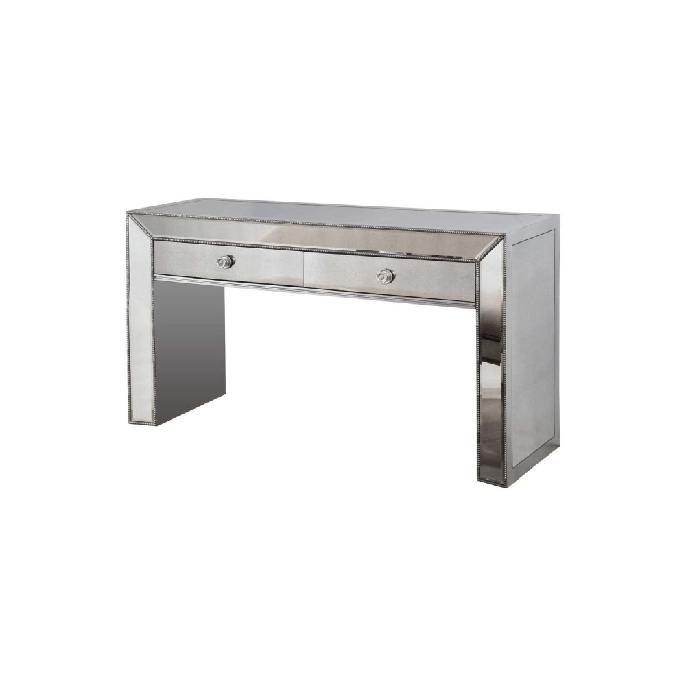 Best Master Jameson Solid Wood Console Table In Silvermirrored Inlays