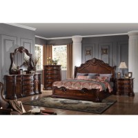 Best Master Barneys 2Piece Wood Dresser and Mirror Set in Walnut wMarble Top