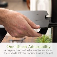 Uprite Ergo Sit2Stand Standing Desk Converter - Dual Monitor Mount - Silver/Black