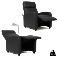 Fdw Wingback Recliner Chair Leather Single Modern Sofa Home Theater Seating For Living Room,Black