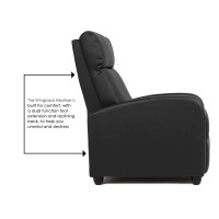 Fdw Wingback Recliner Chair Leather Single Modern Sofa Home Theater Seating For Living Room,Black