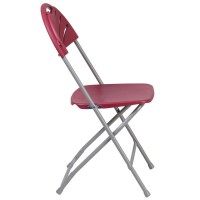 Hercules Series 650 Lb. Capacity Burgundy Plastic Fan Back Folding Chair