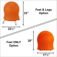 Safco Products 4750Or Zenergy Ball Chair, Orange, Low Profile, Active Seating For Office And Classroom Desks, Orange