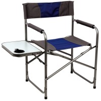 Portal Director Chairs, Foldable, Alloy Steel, Blue/Grey