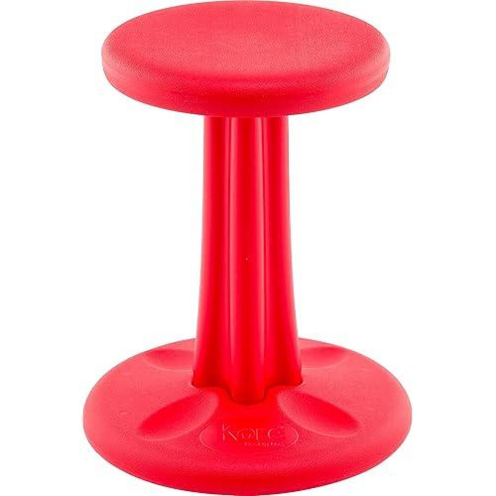 Kore Kids Junior Wobble Chair - Flexible Seating Stool For Classroom, Elementary School, Add/Adhd - Made In The Usa - Junior- Age 8-9, Grade 3-4, Red (16In)