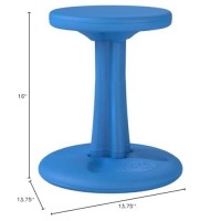 Kore Kids Junior Wobble Chair - Flexible Seating Stool For Classroom, Elementary School, Add/Adhd - Made In The Usa - Junior- Age 8-9, Grade 3-4, Blue (16In)