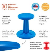 Kore Kids Junior Wobble Chair - Flexible Seating Stool For Classroom, Elementary School, Add/Adhd - Made In The Usa - Junior- Age 8-9, Grade 3-4, Blue (16In)