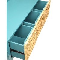 Acme Flavius Storage Bench In Teal
