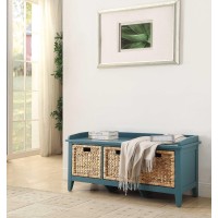 Acme Flavius Storage Bench In Teal