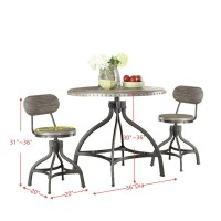 Acme Fatima 3 Piece Wooden Adjustable Dining Set in Gray Oak