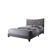 Acme Venacha Tufted Upholstered Queen Panel Bed In Gray Fabric