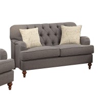 Acme Alianza Loveseat (With 2 Pillows) In Dark Gray Fabric