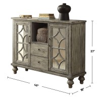 Acme Velika 2-Drawers Wooden Console Table With 2 Doors In Weathered Gray