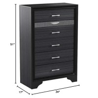 Acme Naima 6 Drawers Chest In Black