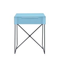 Acme Gualacao Metal 1-Drawer End Table In Teal