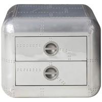 Acme Brancaster 2 Drawer End Table In Chrome