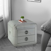 Acme Brancaster 2 Drawer End Table In Chrome