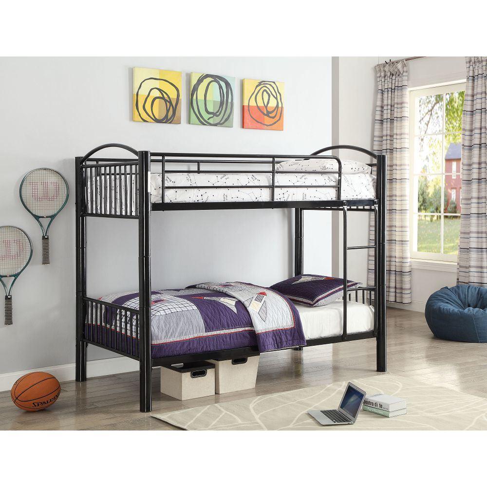 cayelynn Bunk Bed (TwinTwin) in Black 37385BK(D0102H7c218)