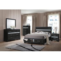 Acme Naima Eastern King Bed With Storage In Black