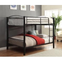 Acme Cayelynn Full Over Full Metal Bunk Bed in Black