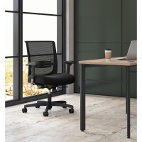 Hon Convergence Mesh Back Task Chair With Height-Adjustable Arms, In Black