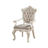 Acme Furniture Dining Chair, Rose Gold Pu & Pearl White