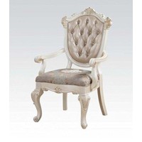 Acme Furniture Dining Chair, Rose Gold Pu & Pearl White