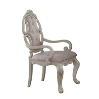 Acme Ragenardus Wooden Dining Arm Chair In Gray And Antique White Set Of 2