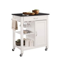 Acme Ottawa 1-Drawer Wooden Kitchen Cart With 1 Door In Black And White