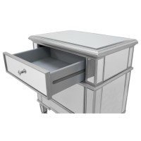 Best Master 2Drawer Engineered Wood Accent Stand in Silver Mirrored