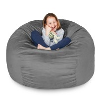 Lumaland Luxurious 3Ft Bean Bag Chair With Microsuede Cover Ultra Soft Foam Filling Washable Small Bean Bag Sofa For Kids T