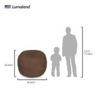 Lumaland Luxurious 4Ft Bean Bag Chair With Microsuede Cover Ultra Soft Foam Filling Washable Medium Bean Bag Sofa For Kids