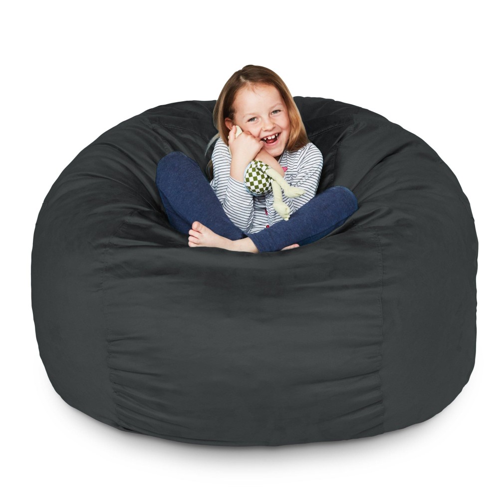 Lumaland Luxurious 3Ft Bean Bag Chair With Microsuede Cover Ultra Soft Foam Filling Washable Small Bean Bag Sofa For Kids T