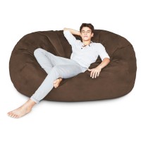 Lumaland Luxurious Giant 6Ft Bean Bag Chair With Microsuede Cover Ultra Soft Foam Filling Washable Large Bean Bag Sofa For K