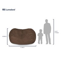 Lumaland Luxurious Giant 6Ft Bean Bag Chair With Microsuede Cover Ultra Soft Foam Filling Washable Large Bean Bag Sofa For K