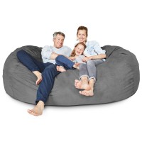 Lumaland Luxurious Giant 7Ft Bean Bag Chair With Microsuede Cover Ultra Soft Foam Filling Washable Jumbo Sofa For Kids Teen