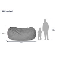 Lumaland Luxurious Giant 7Ft Bean Bag Chair With Microsuede Cover Ultra Soft Foam Filling Washable Jumbo Sofa For Kids Teen