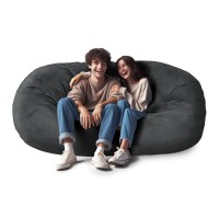 Lumaland Luxurious Giant 6Ft Bean Bag Chair With Microsuede Cover Ultra Soft Foam Filling Washable Large Bean Bag Sofa For K