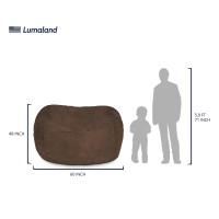 Lumaland Luxurious 5Ft Bean Bag Chair With Microsuede Cover Ultra Soft Foam Filling Washable Large Bean Bag Sofa For Kids T