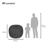 Lumaland Luxurious 4Ft Bean Bag Chair With Microsuede Cover Ultra Soft Foam Filling Washable Medium Bean Bag Sofa For Kids