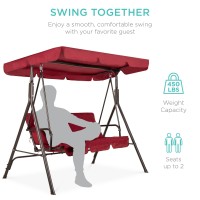 Best Choice Products 2Person Outdoor Patio Swing Chair Hanging Glider Porch Bench For Garden Poolside Backyard Wconvertible