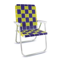 Lawn Chair Usa - Outdoor Chairs For Camping, Sports And Beach. Chairs Made With Lightweight Aluminum Frames And Uv-Resistant Webbing. Folds For Easy Storage (Classic, Purple//Yellow)